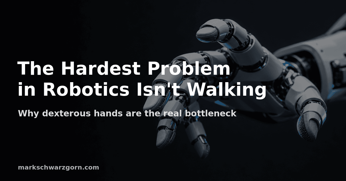 The Real Bottleneck in Robotics Isn't Walking — It's Hands